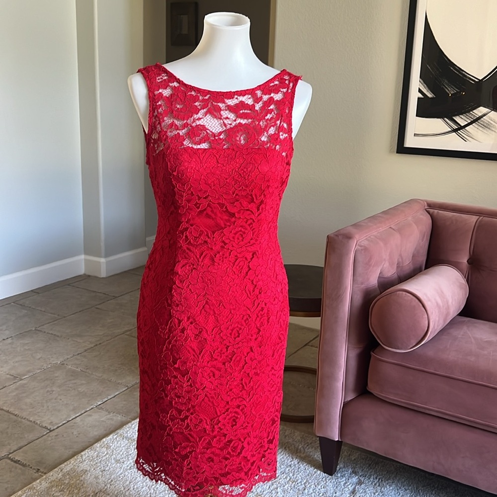 Adrianna Papell stunning red dress size 4